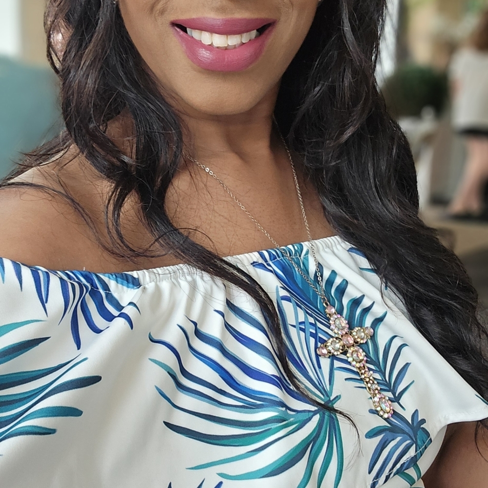 Tropical Pattern Romper - image 1